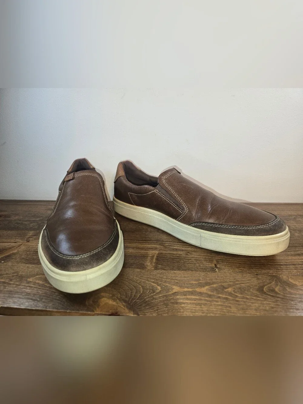 Ecco Men's Kyle Brown Leather Slip-On Loafers Size 12.5